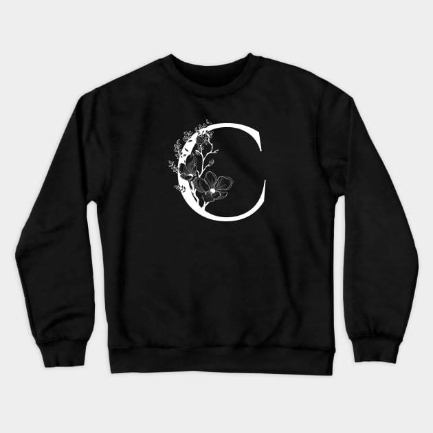 Letter C Monogram - Floral Initial Crewneck Sweatshirt by ZenNature